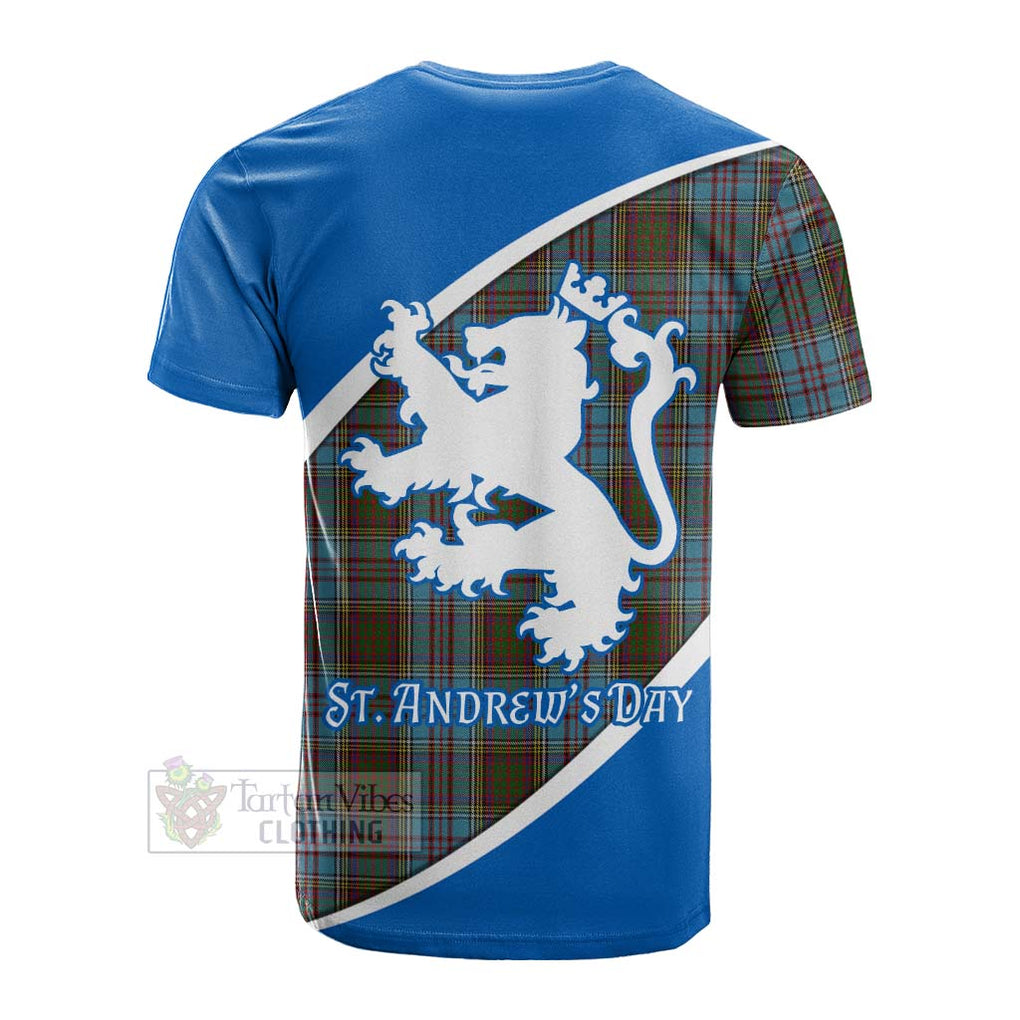 Tartan Vibes Clothing Anderson Family Crest Tartan Cotton T-shirt Celebrate Saint Andrew's Day in Style