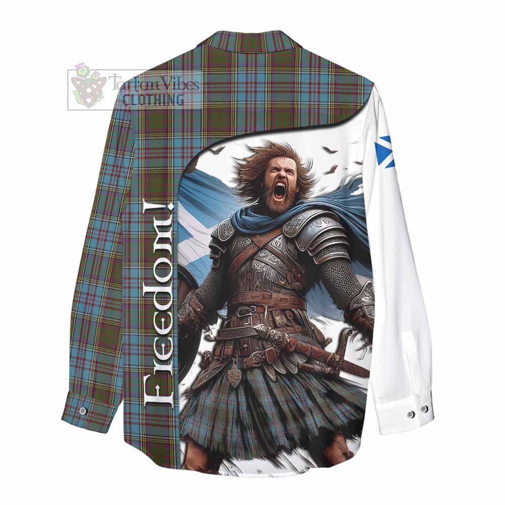 Tartan Vibes Clothing Anderson Crest Tartan Women's Casual Shirt Inspired by the Freedom of Scottish Warrior