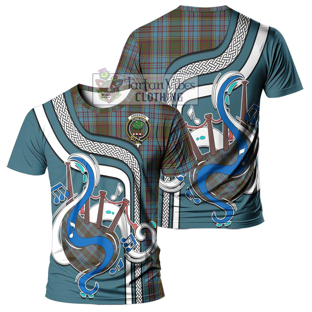 Anderson Tartan T-Shirt with Epic Bagpipe Style - Tartanvibesclothing Shop