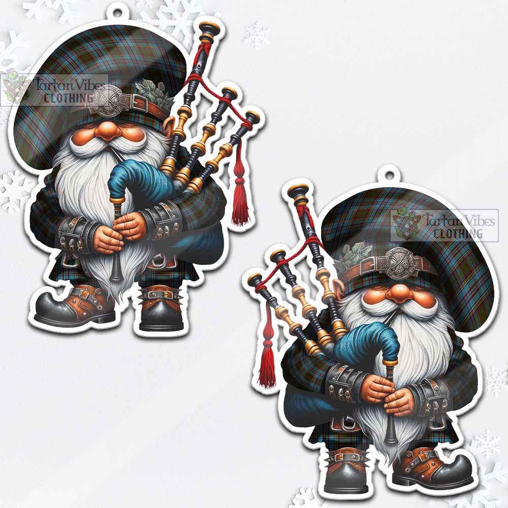 Tartan Vibes Clothing Anderson Tartan Badpiper Gnome Christmas Ornament