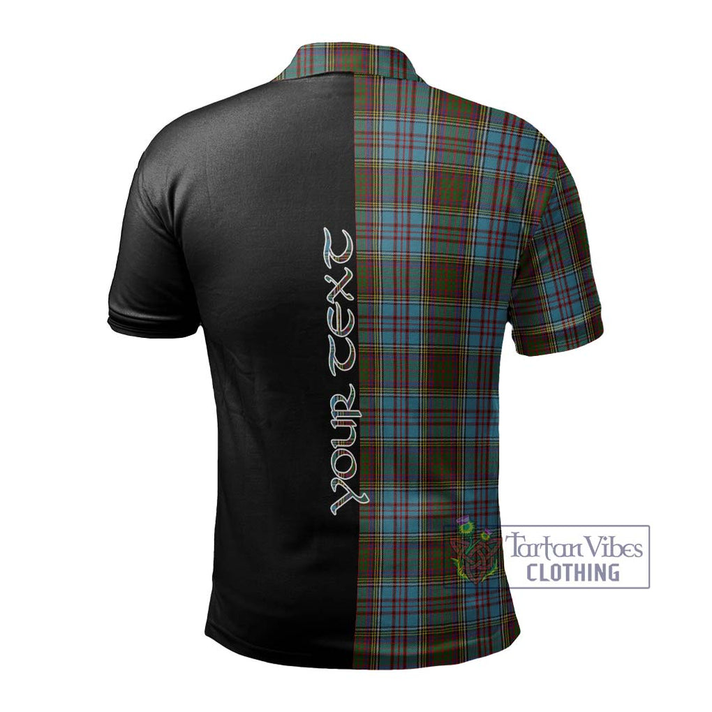 Anderson Tartan Polo Shirt with Family Crest and Half Of Me Style - Tartanvibesclothing Shop