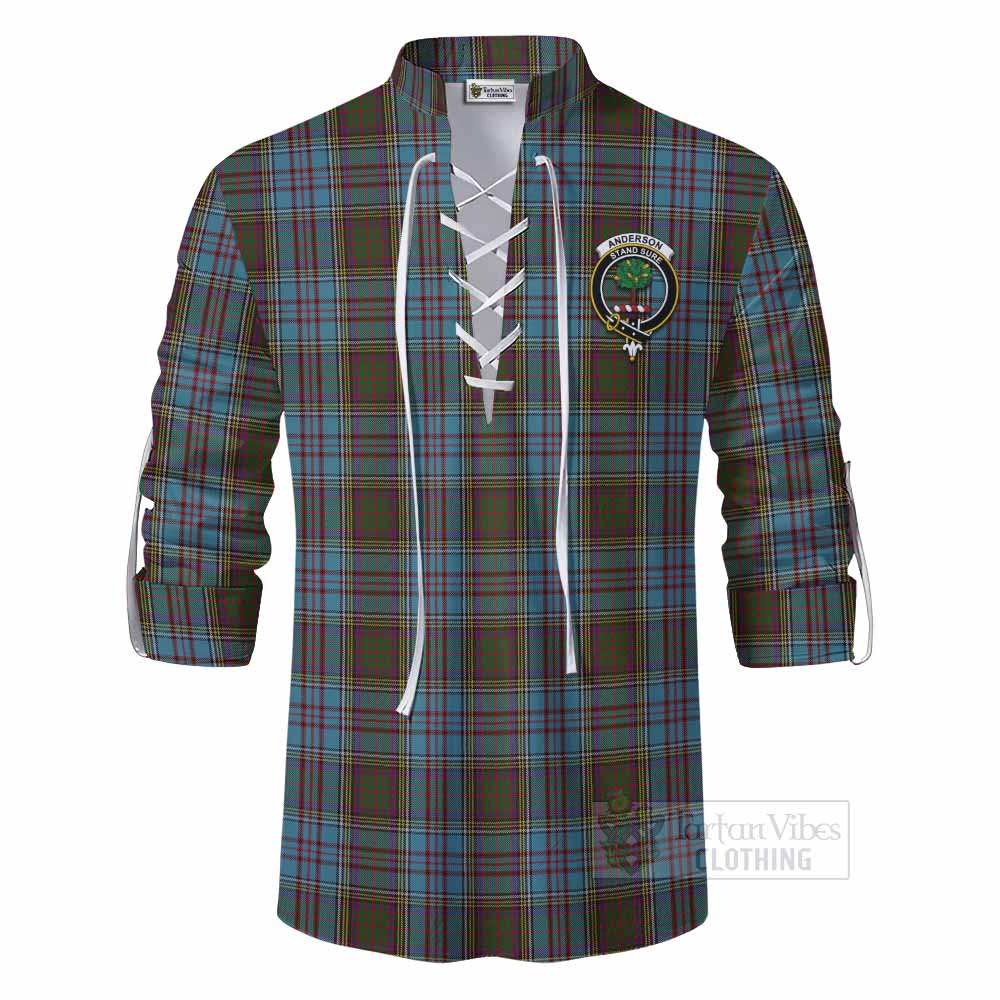 Tartan Vibes Clothing Anderson Tartan Ghillie Kilt Shirt with Family Crest DNA In Me Style