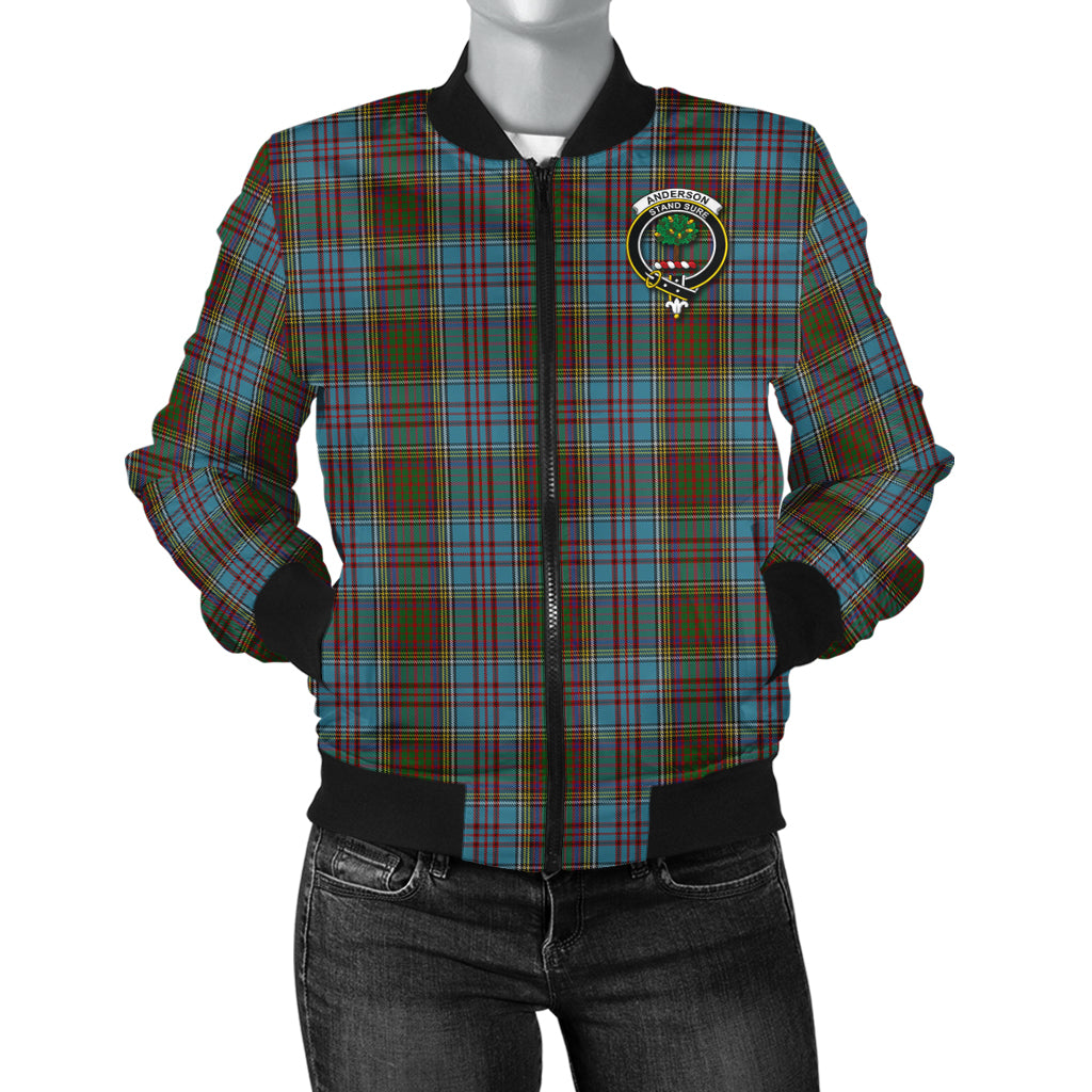 Anderson Tartan Bomber Jacket with Family Crest - Tartanvibesclothing