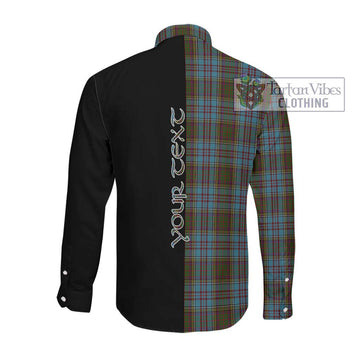 Anderson Tartan Long Sleeve Button Shirt with Family Crest and Half Of Me Style