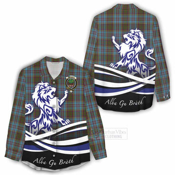 Anderson Tartan Women's Casual Shirt with Alba Gu Brath Regal Lion Emblem