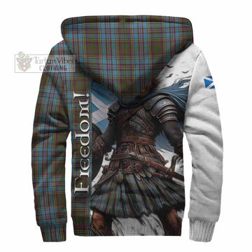 Anderson Crest Tartan Sherpa Hoodie Inspired by the Freedom of Scottish Warrior