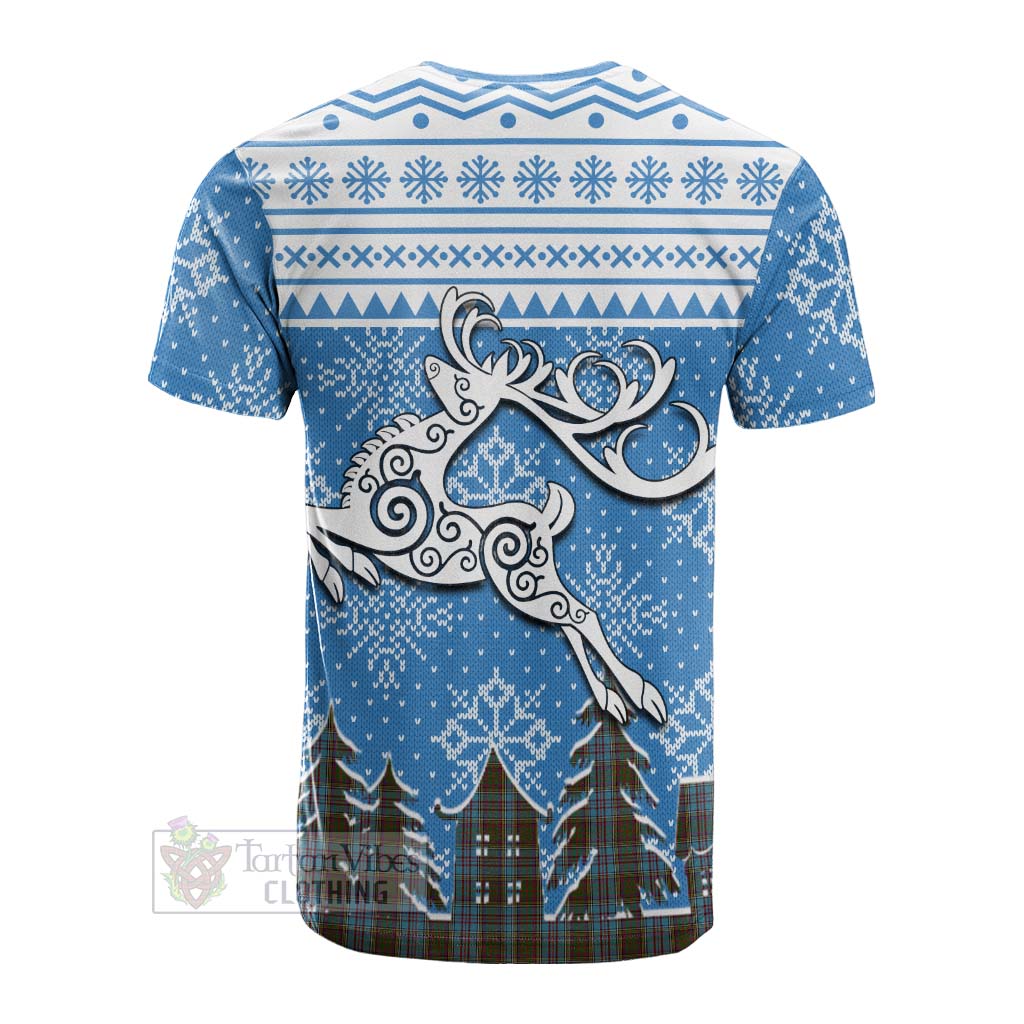 Tartan Vibes Clothing Anderson Clan Christmas Cotton T-shirt Celtic Reindeer Style