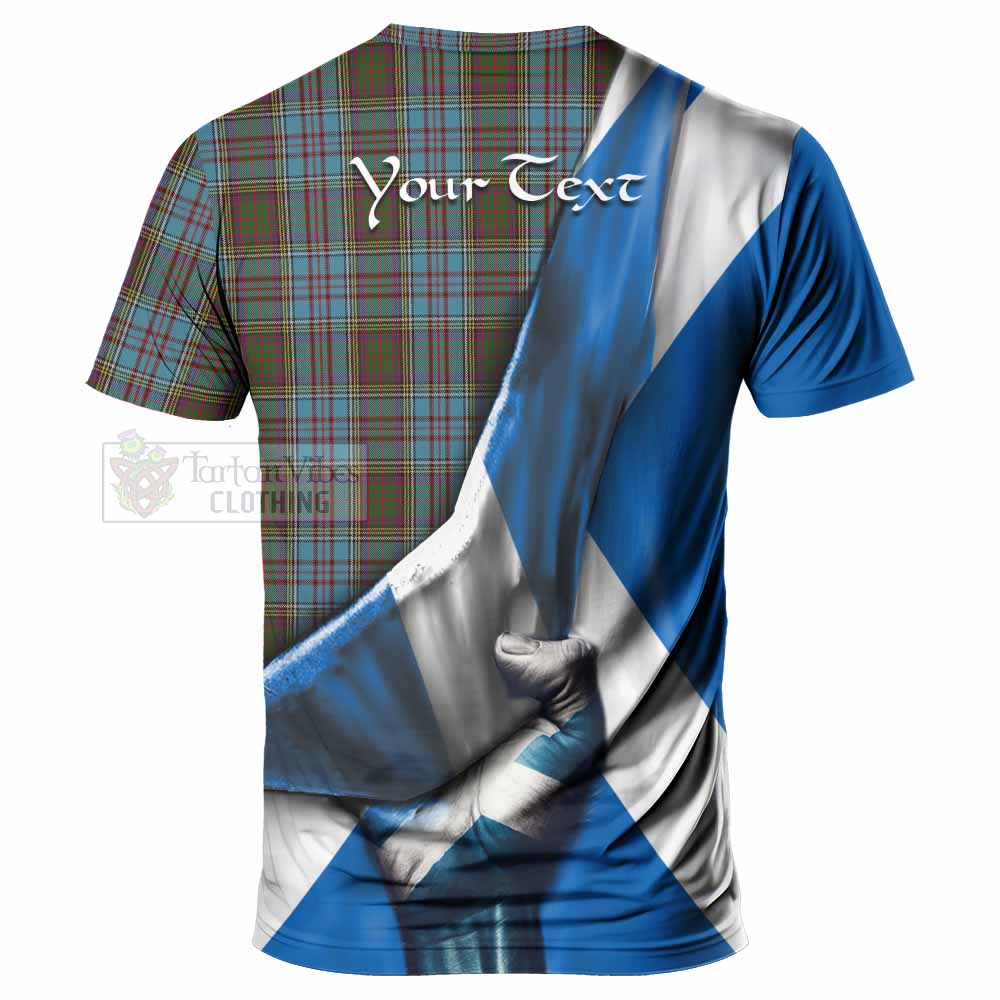 Tartan Vibes Clothing Anderson Tartan T-Shirt with Family Crest Scotland Patriotic Style