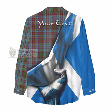 Anderson Tartan Women's Casual Shirt with Family Crest Scotland Patriotic Style