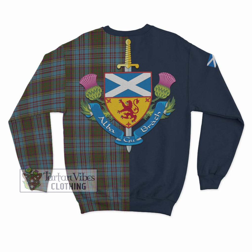 Tartan Vibes Clothing Anderson Tartan Sweatshirt with Scottish Lion Royal Arm Half Style