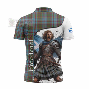 Anderson Crest Tartan Zipper Polo Shirt Inspired by the Freedom of Scottish Warrior