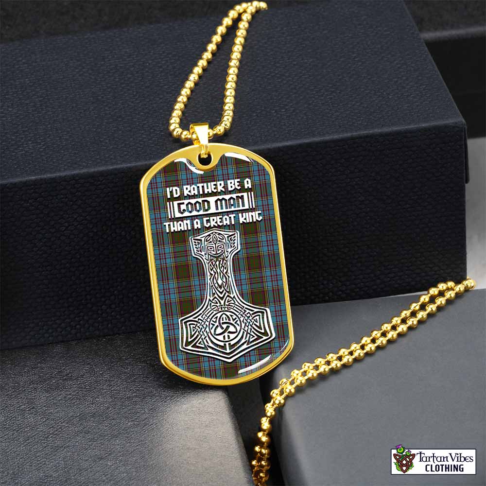 Tartan Vibes Clothing Anderson Tartan Dog Tag Necklace Viking Mjolnir Style