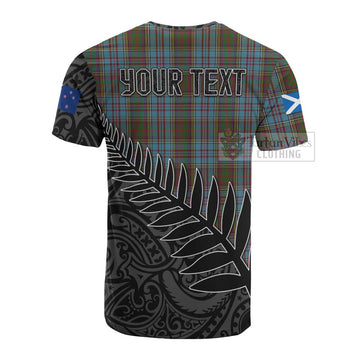 Anderson Crest Tartan Cotton T-shirt with New Zealand Silver Fern Half Style