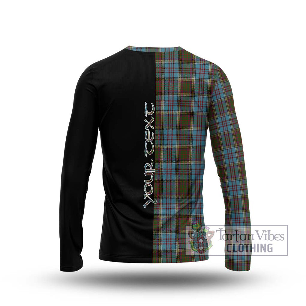 Anderson Tartan Long Sleeve T-Shirt with Family Crest and Half Of Me Style - Tartanvibesclothing Shop