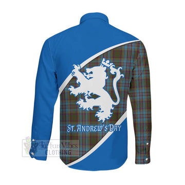 Anderson Family Crest Tartan Long Sleeve Button Shirt Celebrate Saint Andrew's Day in Style