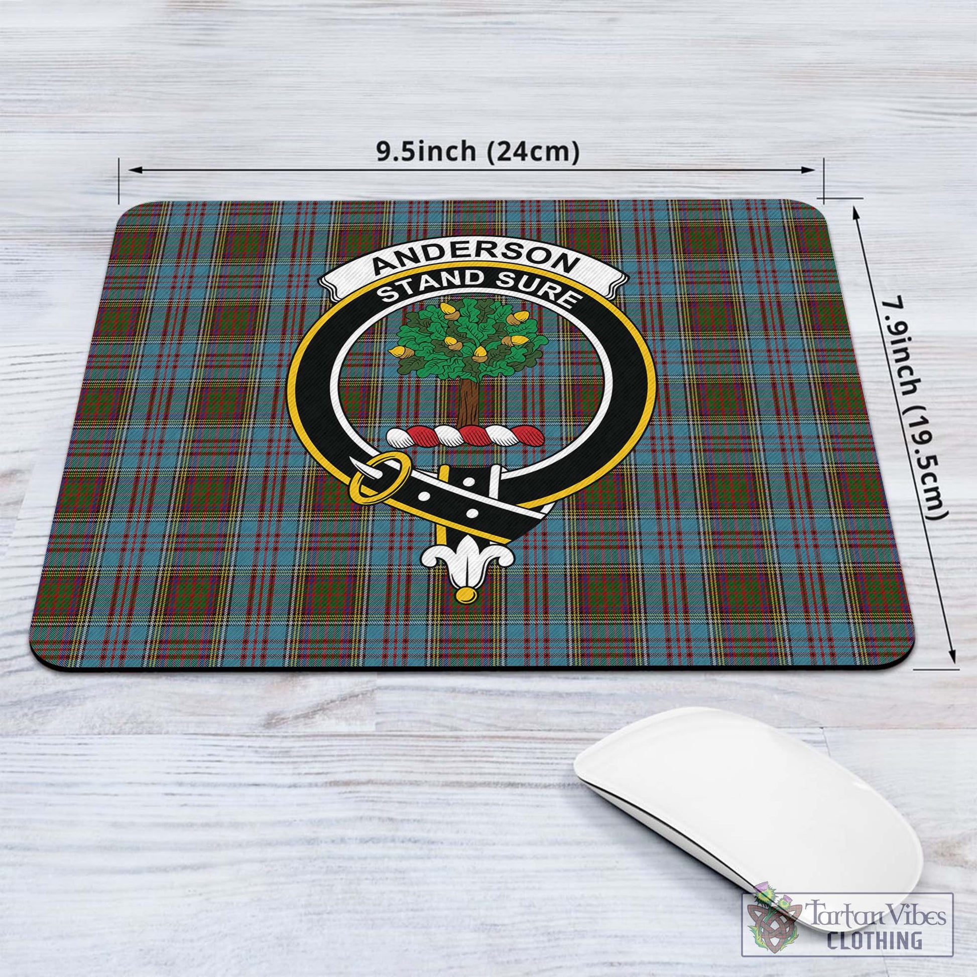 Tartan Vibes Clothing Anderson Tartan Mouse Pad with Family Crest