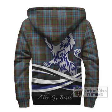 Anderson Tartan Sherpa Hoodie with Alba Gu Brath Regal Lion Emblem