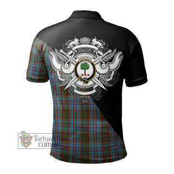 Anderson Tartan Polo Shirt with Family Crest and Military Logo Style