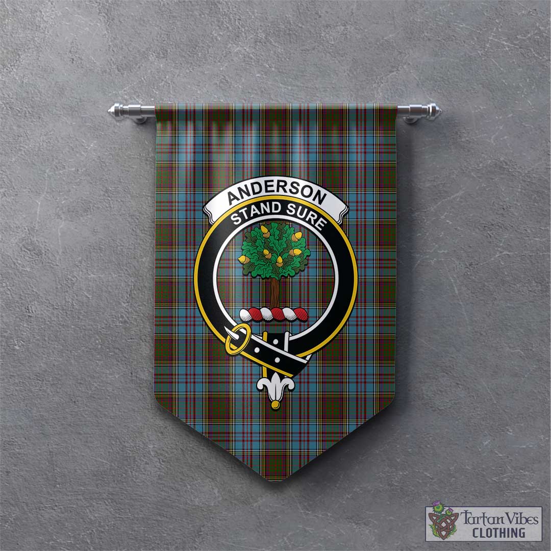 Tartan Vibes Clothing Anderson Tartan Gonfalon, Tartan Banner with Family Crest