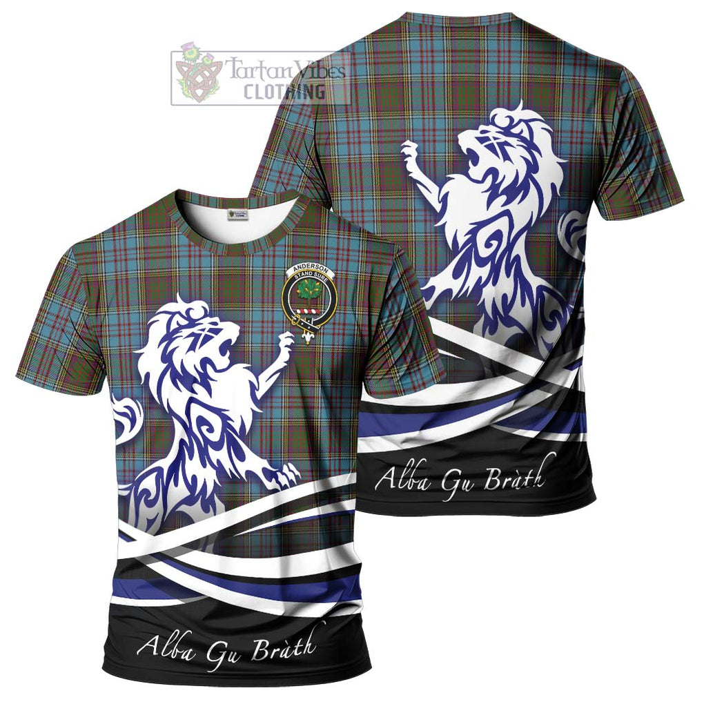 Tartan Vibes Clothing Anderson Tartan Cotton T-shirt with Alba Gu Brath Regal Lion Emblem