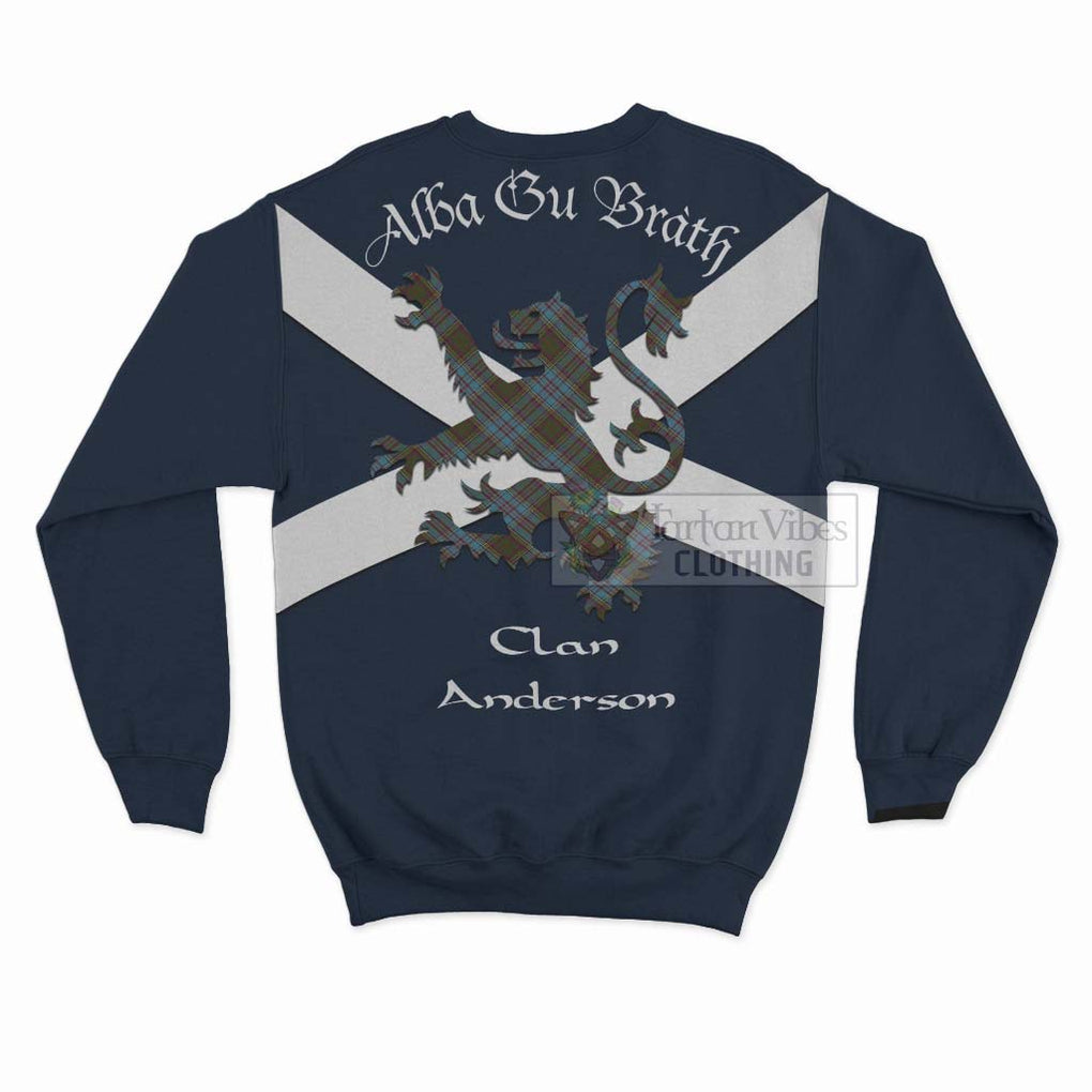 Tartan Vibes Clothing Anderson Tartan Lion Rampant Sweatshirt – Proudly Display Your Heritage with Alba Gu Brath and Clan Name