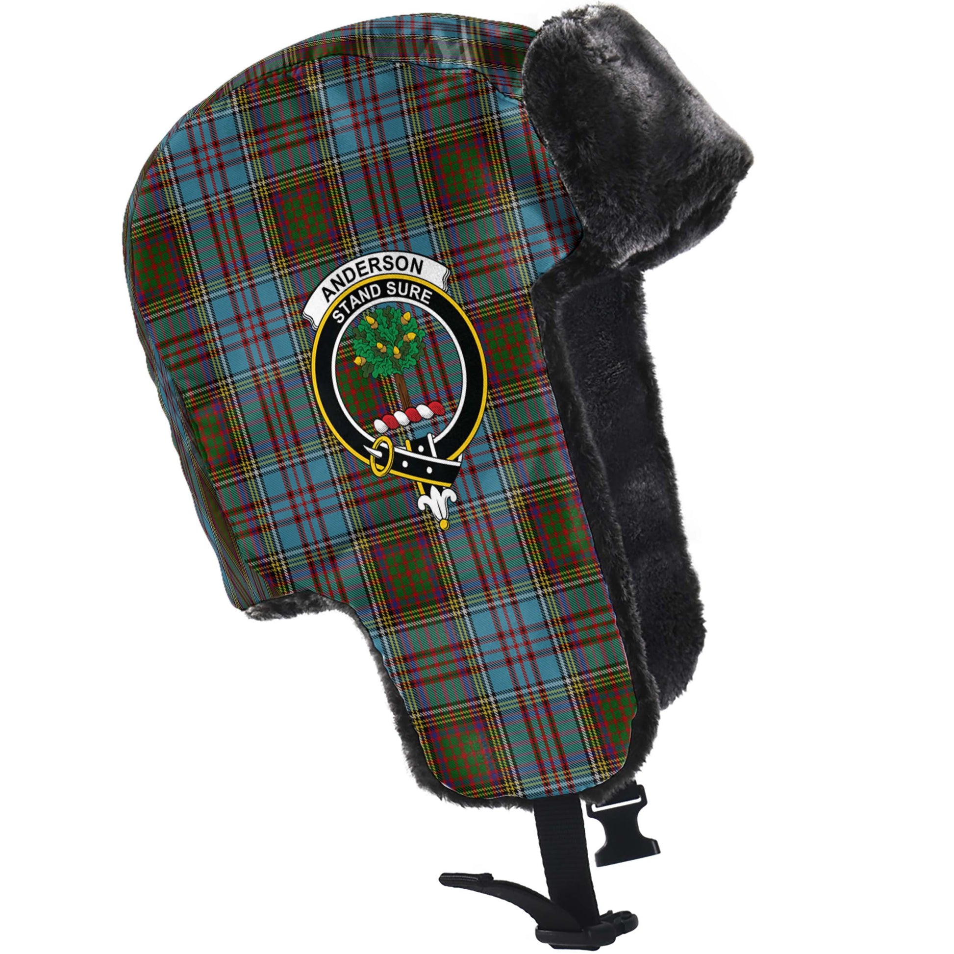 Anderson Tartan Winter Trapper Hat with Family Crest - Tartanvibesclothing