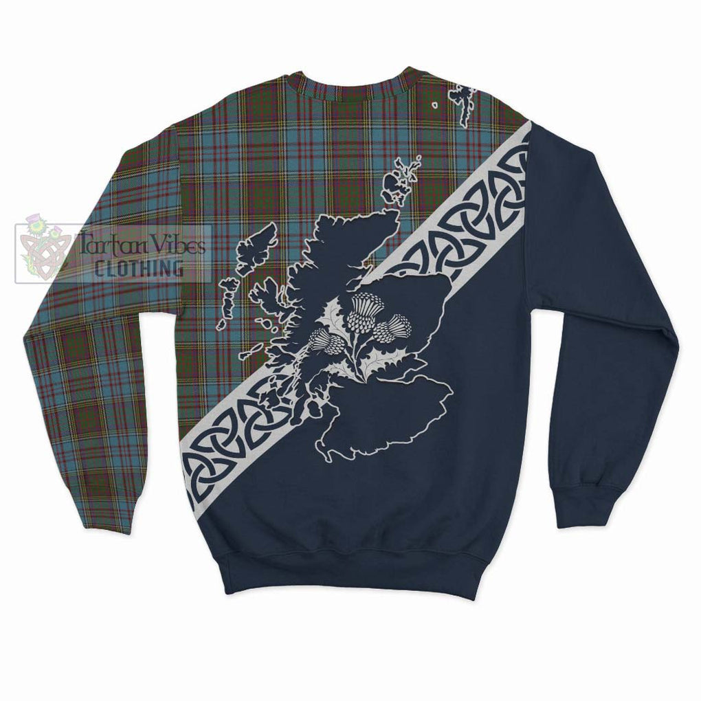 Tartan Vibes Clothing Anderson Tartan Sweatshirt Featuring Thistle and Scotland Map