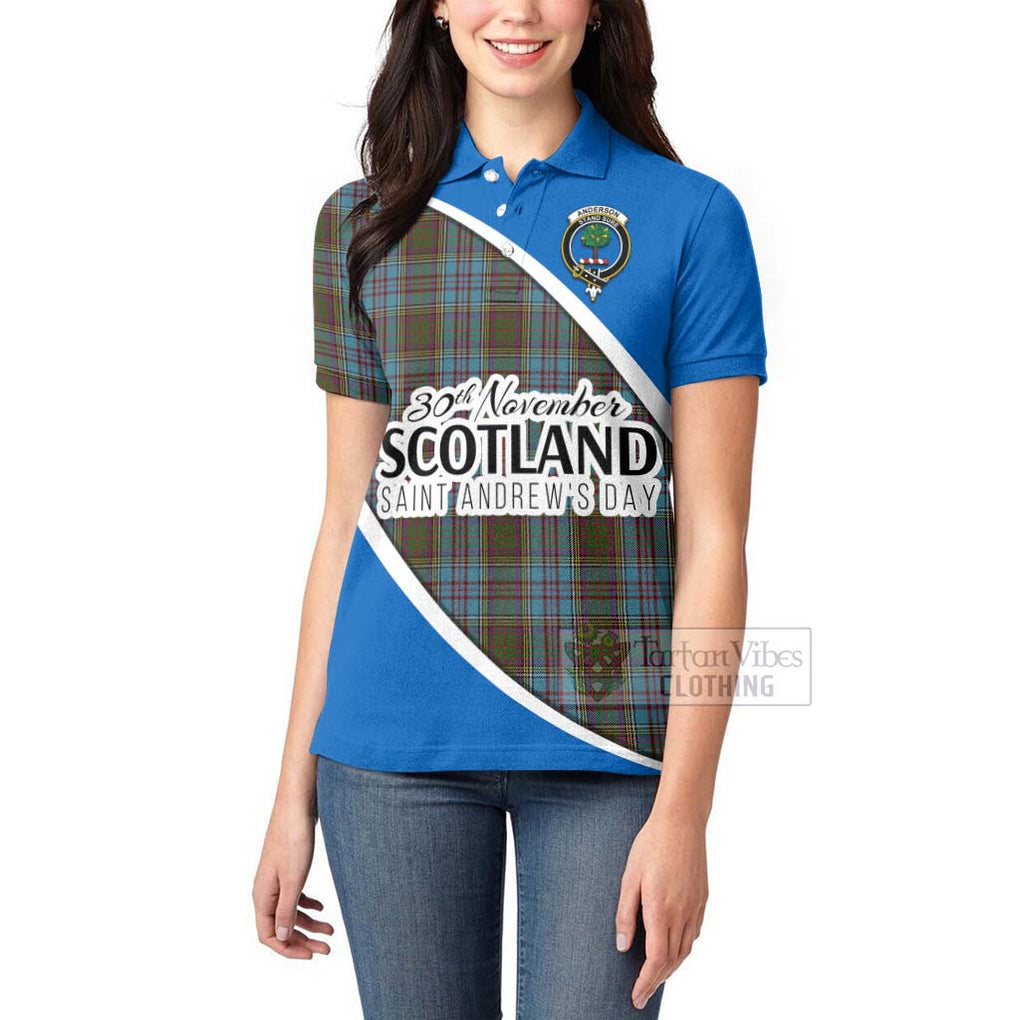 Tartan Vibes Clothing Anderson Family Crest Tartan Women's Polo Shirt Celebrate Saint Andrew's Day in Style