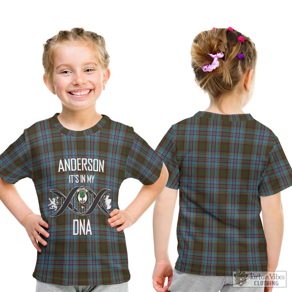 Anderson Tartan Kid T-Shirt with Family Crest DNA In Me Style - Tartanvibesclothing Shop