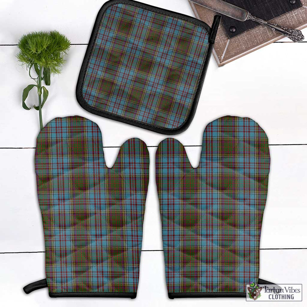 Anderson Tartan Combo Oven Mitt & Pot-Holder Combo 1 Oven Mitt & 1 Pot-Holder Black - Tartan Vibes Clothing