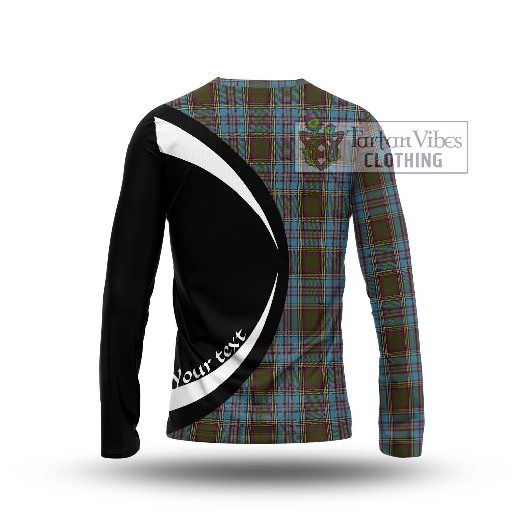 Anderson Tartan Long Sleeve T-Shirt with Family Crest Circle Style - Tartan Vibes Clothing