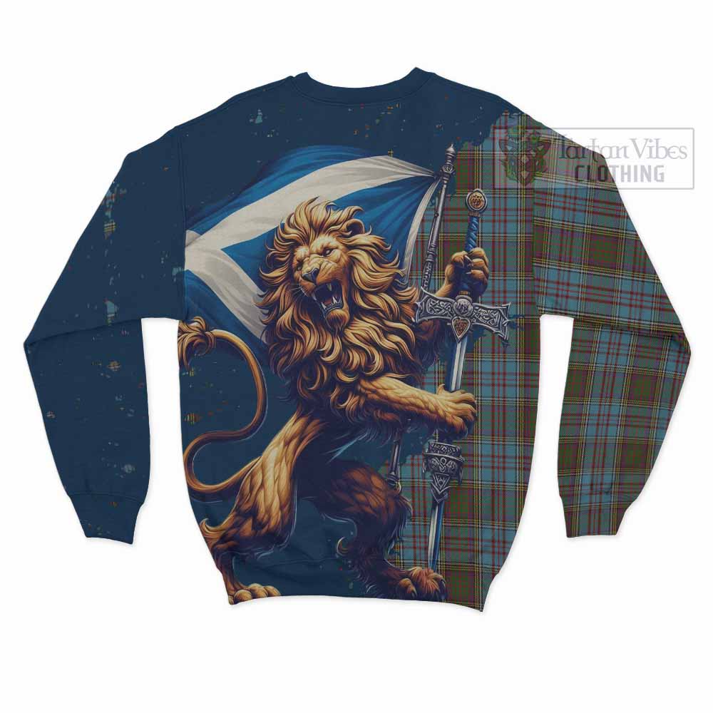 Tartan Vibes Clothing Anderson Tartan Family Crest Sweatshirt with Scottish Majestic Lion