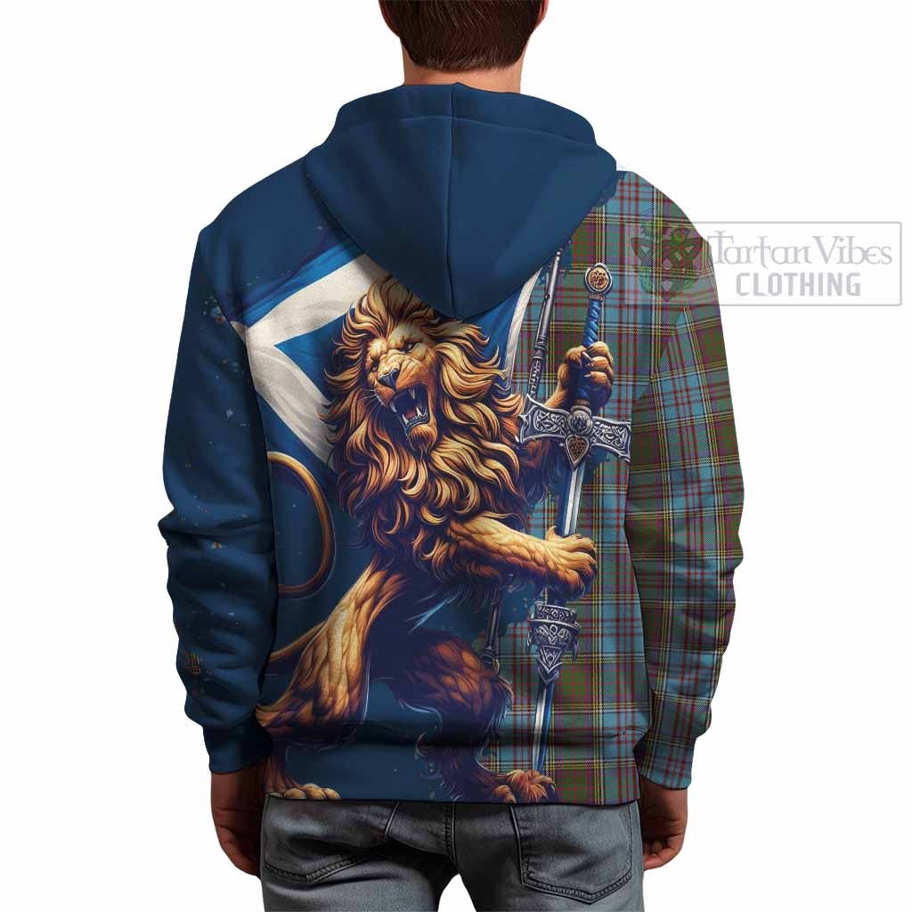 Tartan Vibes Clothing Anderson Tartan Family Crest Hoodie with Scottish Majestic Lion