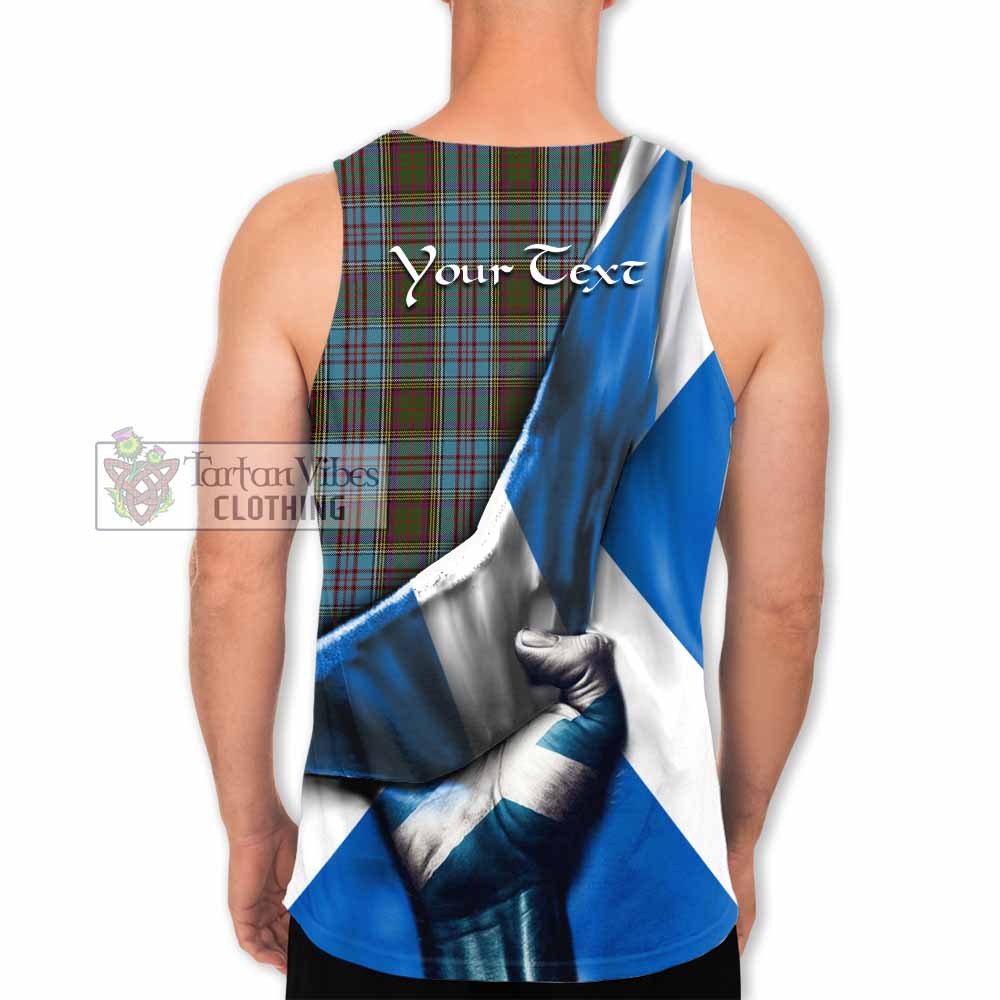 Tartan Vibes Clothing Anderson Tartan Men's Tank Top with Family Crest Scotland Patriotic Style