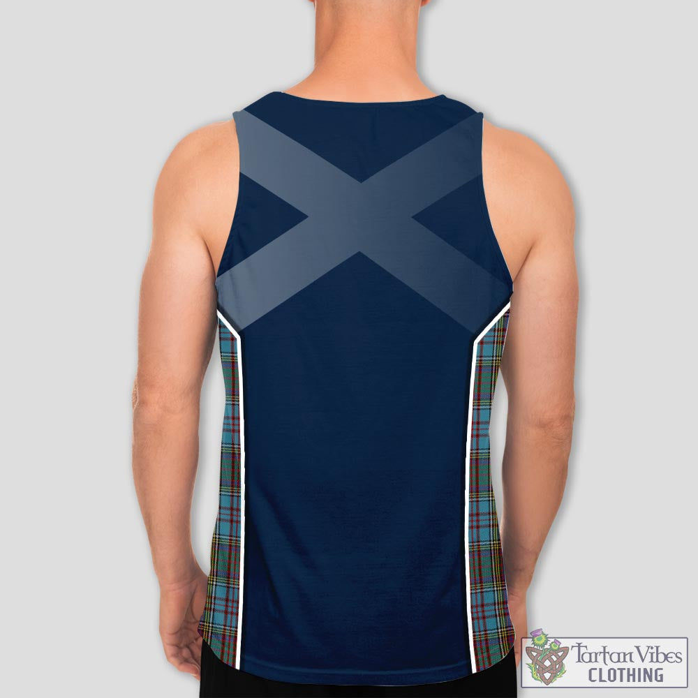 Tartan Vibes Clothing Anderson Tartan Men's Tanks Top with Family Crest and Scottish Thistle Vibes Sport Style