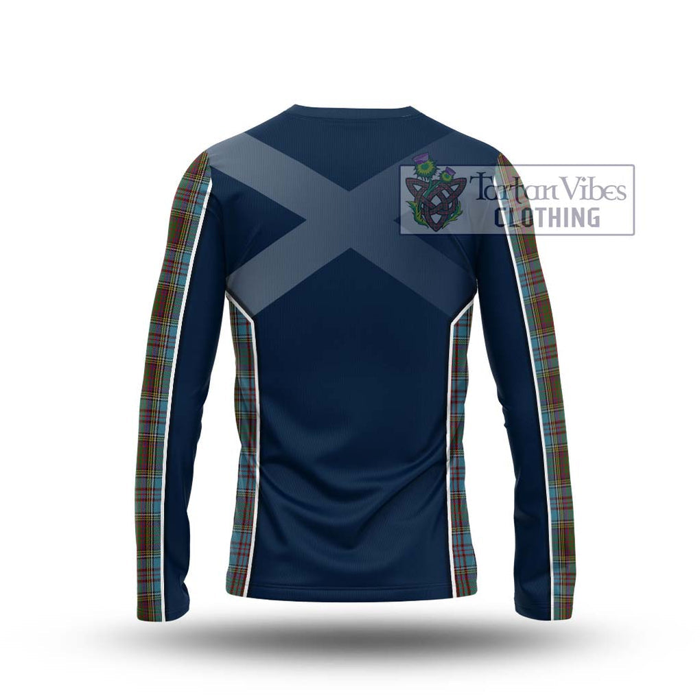 Anderson Tartan Long Sleeve T-Shirt with Family Crest and Lion Rampant Vibes Sport Style - Tartan Vibes Clothing