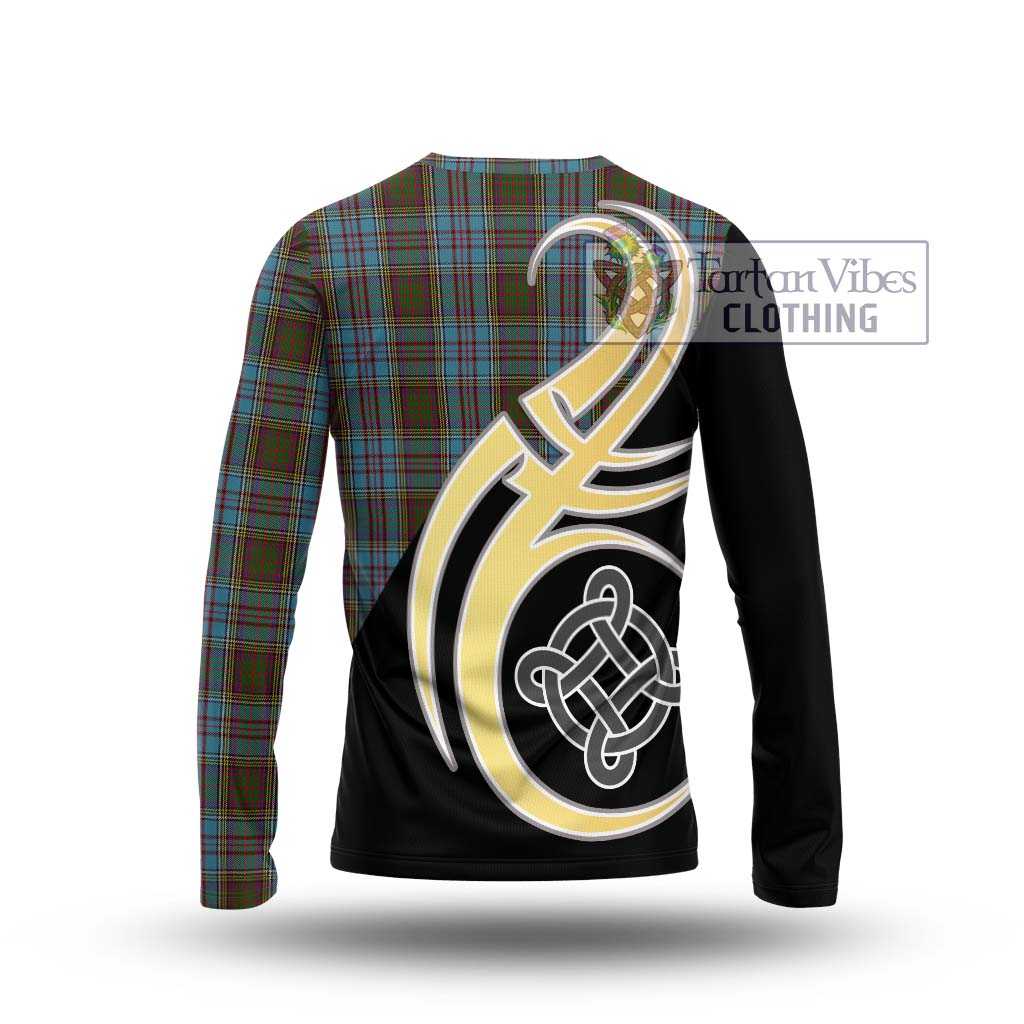 Anderson Tartan Long Sleeve T-Shirt with Family Crest and Celtic Symbol Style - Tartan Vibes Clothing