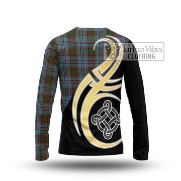 Anderson Tartan Long Sleeve T-Shirt with Family Crest and Celtic Symbol Style