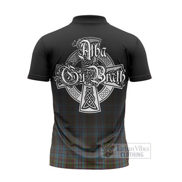 Anderson Tartan Zipper Polo Shirt Featuring Alba Gu Brath Family Crest Celtic Inspired