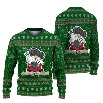 Anderson Clan Christmas Family Ugly Sweater with Funny Gnome Playing Bagpipes