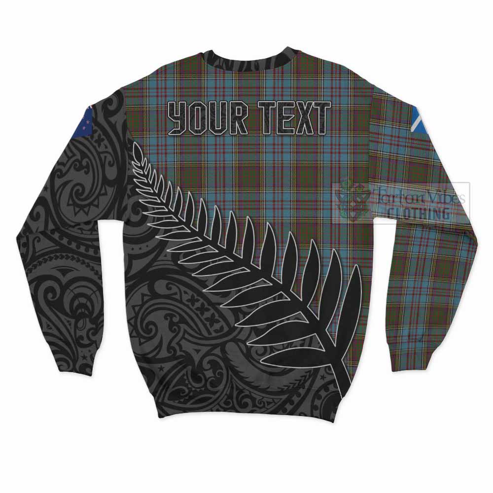 Tartan Vibes Clothing Anderson Crest Tartan Sweatshirt with New Zealand Silver Fern Half Style