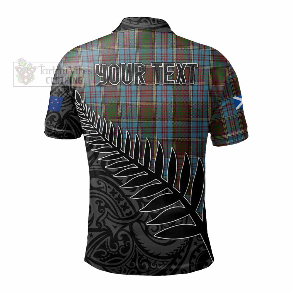 Anderson Crest Tartan Polo Shirt with New Zealand Silver Fern Half Style