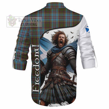 Anderson Crest Tartan Ghillie Kilt Shirt Inspired by the Freedom of Scottish Warrior