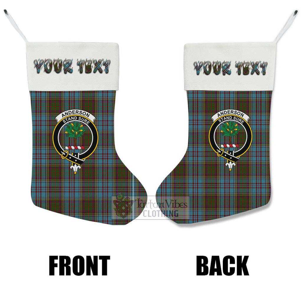 Tartan Vibes Clothing Anderson Tartan Family Crest Christmas Stocking with Personalized Text