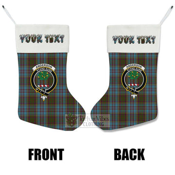 Anderson Tartan Family Crest Christmas Stocking with Personalized Text