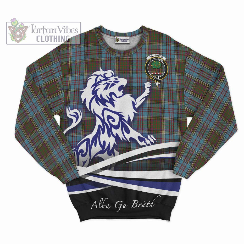 Anderson Tartan Sweatshirt with Alba Gu Brath Regal Lion Emblem - Tartanvibesclothing Shop