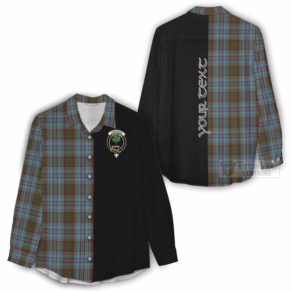 Tartan Vibes Clothing Anderson Tartan Women's Casual Shirt with Family Crest and Half Of Me Style