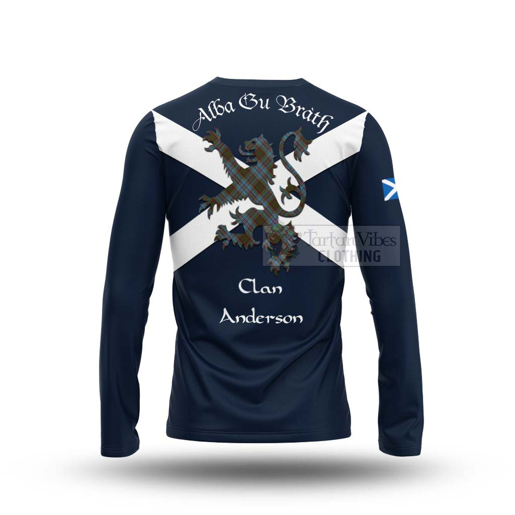 Tartan Vibes Clothing Anderson Tartan Lion Rampant Long Sleeve T-Shirt – Proudly Display Your Heritage with Alba Gu Brath and Clan Name