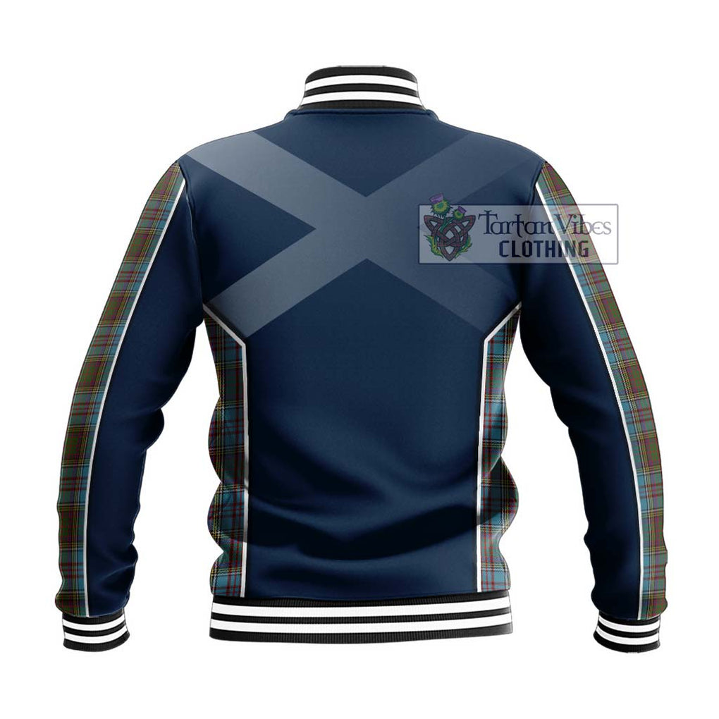 Anderson Tartan Baseball Jacket with Family Crest and Lion Rampant Vibes Sport Style - Tartan Vibes Clothing