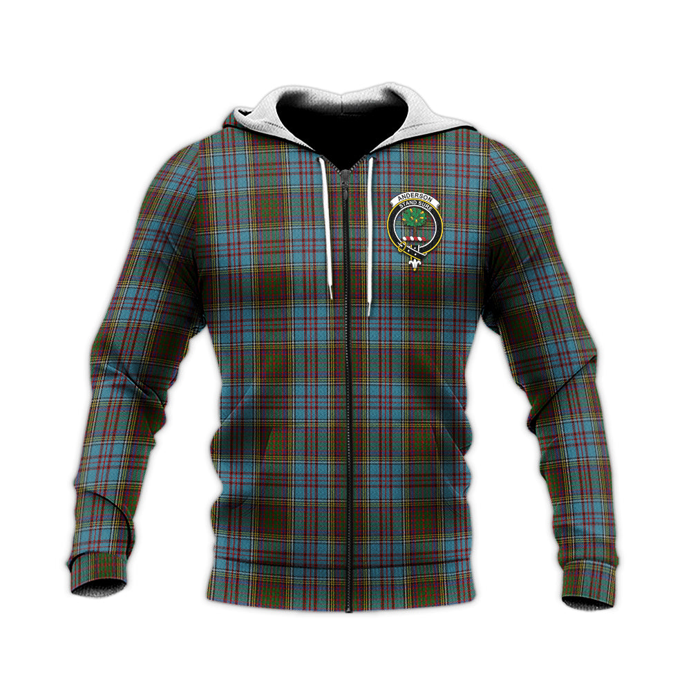 Anderson Tartan Knitted Hoodie with Family Crest Unisex Knitted Zip Hoodie - Tartanvibesclothing